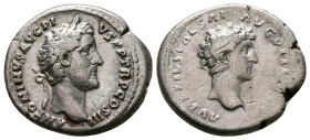 Antoninus Pius with Marcus Aurelius, as Caesar AD 138-161. Rome. Denarius AR