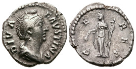 Diva Faustina I AD 140-141. Rome. Denarius AR