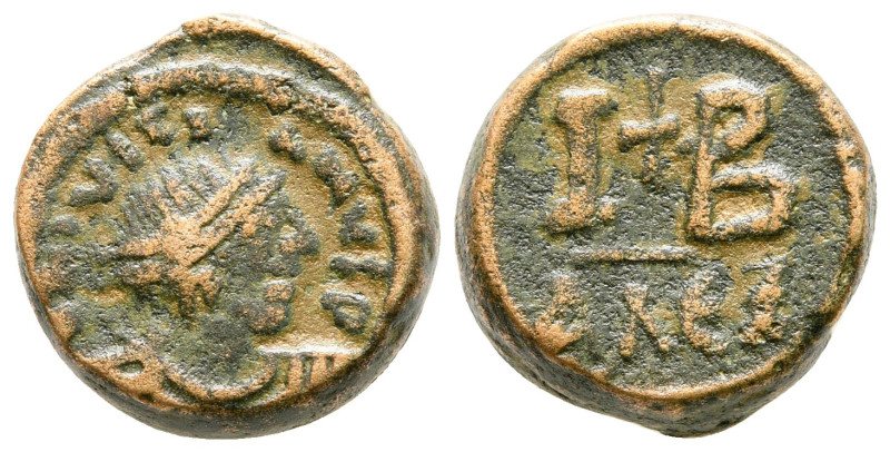 Justinian I AD 527-565. Alexandria
12 Nummi Æ

15 mm, 5,27 g



nearly ve...