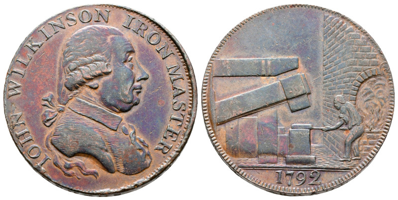 Great Britain. Shropshire. AD 1792.
Half Penny Cu

29 mm, 11,31 g



extr...