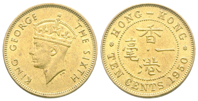 Hong Kong. George VI AD 1936-1952.
10 Cents AE 1950

20 mm, 4,48 g



Nea...