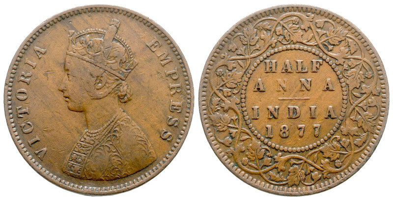 India. Victoria AD 1837-1901.
1/2 Anna CU 1877

31 mm, 12,67 g



very fi...