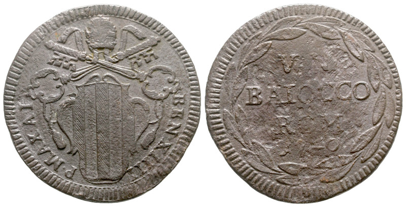 Papal States (Vatican). Rome. Benedetto XIV AD 1740-1758.
Baiocco CU 1740

33...