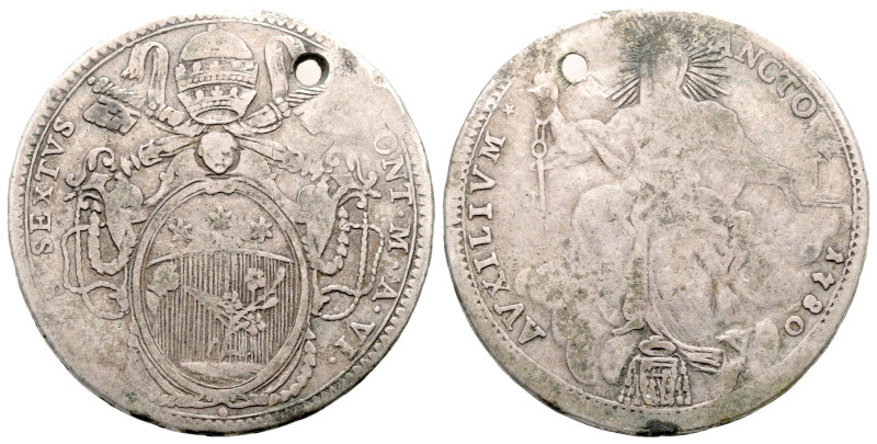 Papal States (Vatican). Rome. Pio VI AD 1775-1799.
1/2 Scudo AR 1780

33 mm, ...