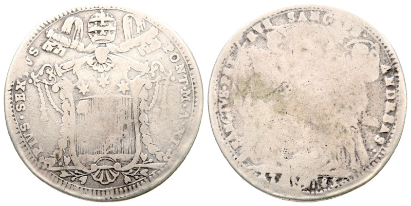 Papal States (Vatican). Rome. Pio VI AD 1775-1799.
Testone AR 1785

30 mm, 6,...