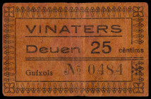 Sant Feliu de Guíxols. Vinaters. 25 céntimos. (AL. 2035) (RGH. 8194). Nº 0484. BC+.