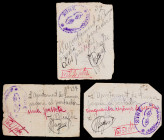 Sunyer. 50 céntimos, 1 y 2 pesetas. (T. 2803a, 2804a y 2805a). 3 billetes manuscritos, todos los de la localidad. Nº 2, 39 y 139. Ex Áureo 26/10/2005,...