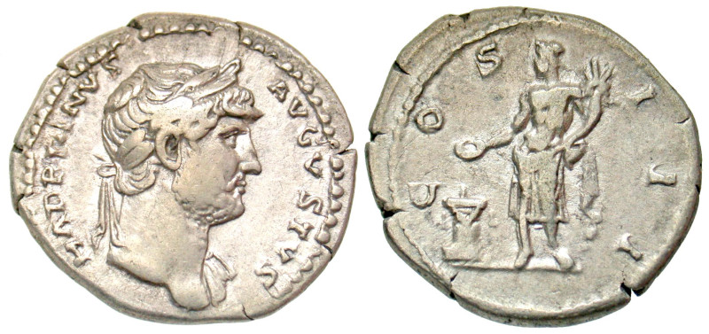 "Hadrian. A.D. 117-138. AR denarius (19.4 mm, 3.16 g, 5 h). Rome mint, Struck A....