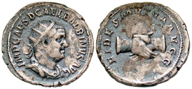 "Balbinus. April-June A.D. 238. AR antoninianus (22 mm, 4.75 g, 6 h). Rome mint....