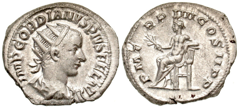 "Gordian III. A.D. 238-244. AR antoninianus (23.3 mm, 4.38 g, 1 h). Rome mint, S...