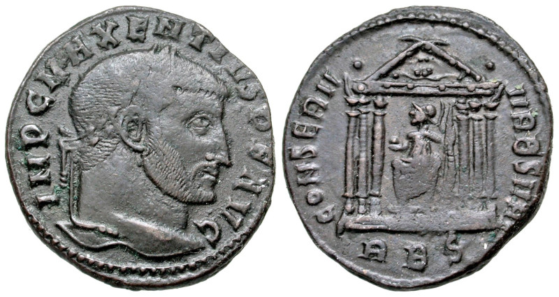 "Maxentius. A.D. 306-312. AE follis (26.0 mm, 6.37 g, 6 h). Rome mint, A.D. 308-...