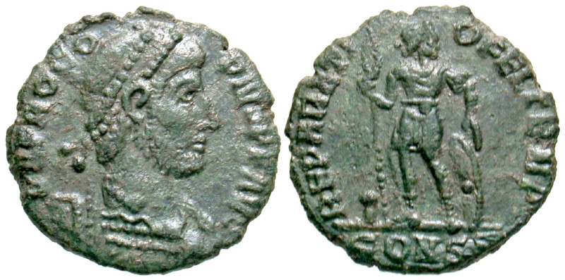 "Procopius. A.D. 365-366. AE3 (16.6 mm, 2.28 g, 1 h). Constantinople mint , Stru...