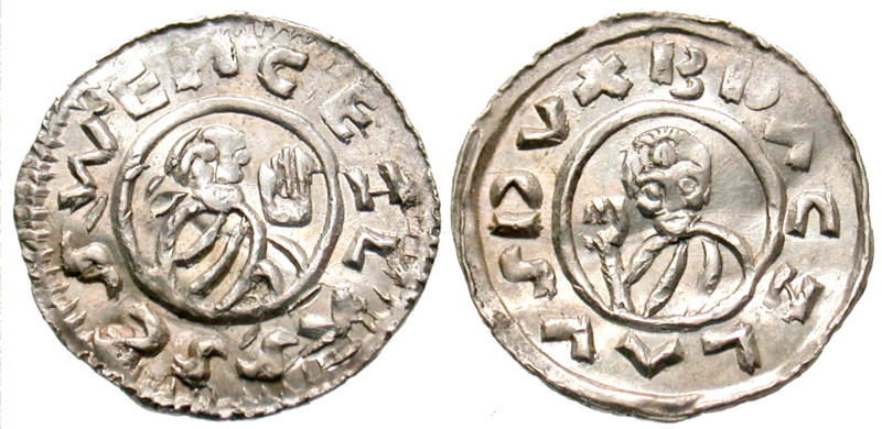 "Bohemia. Bretislav I. 1037-1055. AR denar (16.1 mm, .95 g). Struck after 1050. ...