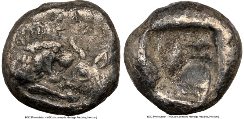 LYDIAN KINGDOM. Croesus (561-546 BC). AR 1/12 stater (8mm, 0.81 gm). NGC Choice ...