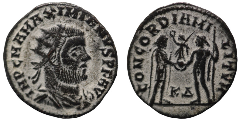 Maximianus. (286-305 AD). Æ Follis. (21mm, 2,92g) Antioch. Obv: IMP C M A MAXIMI...