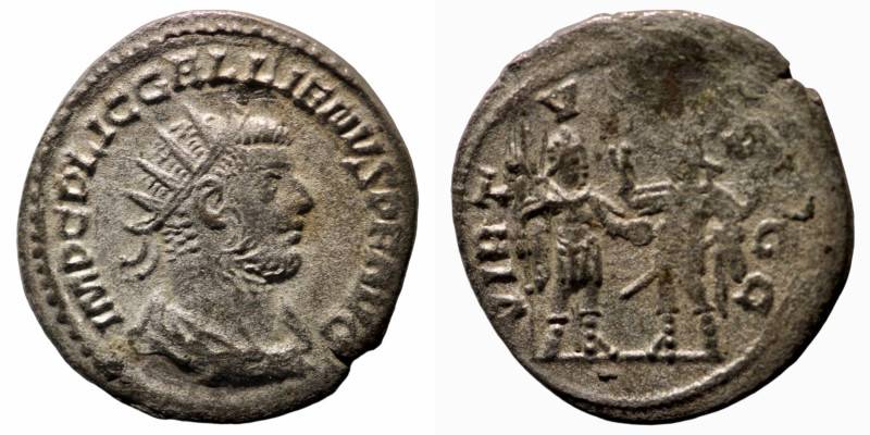 Gallienus. (260 AD) AR Antoninianus. (20mm, 2,84g) Antioch. Obv: IMP C P LIC GAL...