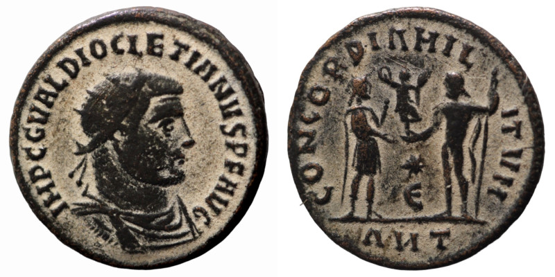 Diocletian. (285 AD). Æ Antoninian. (20mm, 2,94g) Antioch. Obv: IMP C C VAL DIOC...