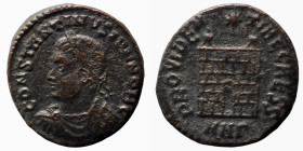 Constantinus I. (307-337 AD). Follis. (17mm, 2,47g) Nicomedia. Obv: CONSTANTINVS AVG. laureate bust of Constantinus left. Rev: PROVIDENTIAE CAESS. Cam...