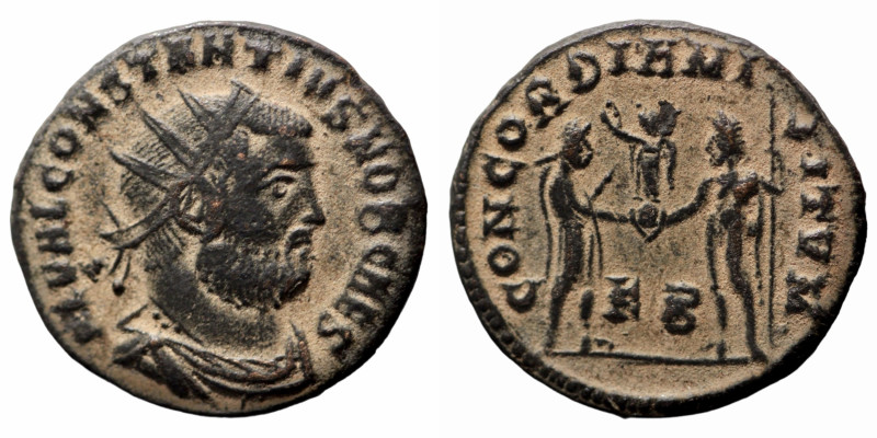 Constantinus I. Chlorus. (293-305 AD). Æ Antoninian. (19mm, 3,17g) Antioch. Obv:...