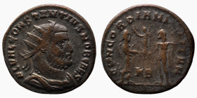 Constantinus I. Chlorus. (293-305 AD). Æ Antoninian. (19mm, 2,50g) Antioch. Obv: FL VAL CONSTANTIVS NOB CAES. radiate cuirassed bust of Constantinus r...