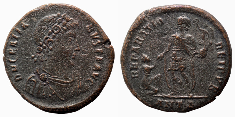 Gratian. (392-395 AD). Follis. (23mm, 5,05g) Antioch. Obv: D N GRATIANVS P F AVG...