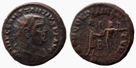 Constantinus I. Chlorus. (293-305 AD). Æ Antoninian. (21mm, 2,88g) Antioch. Obv: FL VAL CONSTANTIVS NOB CAES. radiate cuirassed bust of Constantinus r...