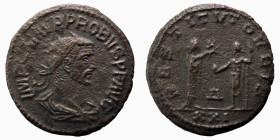 Probus. (276-282 AD). Æ Antoninian. (21mm, 3,42g) Antioch. Obv: IMP C M AVR PROBVS P F AVG. radiate cuirassed bust of Probus right. Rev: RESTITVT ORBI...