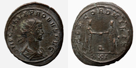 Probus. (280 AD). Æ Antoninian. (24mm, 3,74g) Cyzicus. Obv: IMP C M AVR PROBVS AVG. radiate cuirassed bust of Probus right. Rev: CONCORDIA MILIT. Vict...