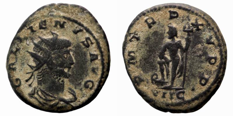 Gallienus. (267 AD) Æ Antoninian. (20mm, 3,66g) Antioch. Obv: GALLIENVS AVG. cui...