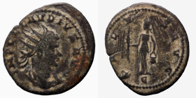 Claudius II. Gothicus. (268-270 AD). Æ Antoninianus. (21mm, 2,35g) Antioch. Obv: IMP C CLAVDIVS AVG. draped and cuirassed bust right. Rev: SALVS AVG. ...