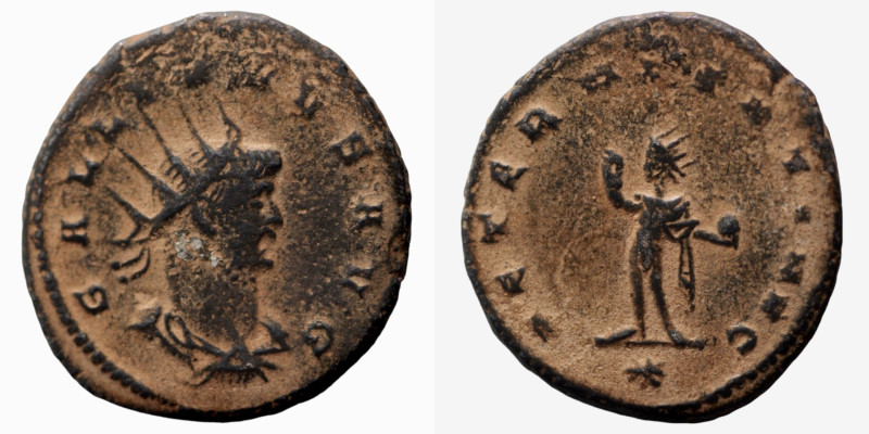 Gallienus. (253-268 AD) Æ Antoninian. (21mm, 3,36g) Antioch. Obv: GALLIENVS AVG....