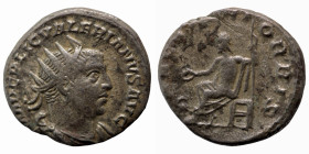 Valerian I. (253-260 AD) AR Antoninianus. (19mm, 4,17g) Viminacium. Obv: IMP C P VALERIANVS AVG. cuirassed bust of Valerian right. Rev: PACATORI ORBIS...