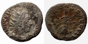 Valerian I. (253-260 AD) AR Antoninianus. (20mm, 2,99g) Antioch. Obv: IMP C P LIC VALERIANVS AVG. cuirassed bust of Valerian right. Rev: FELICITAS SAE...