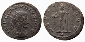 Claudius II. Gothicus. (268-270 AD). BI Antoninianus. (18mm, 2,63g) Antioch. Obv: IMP C CLAVDIVS AVG. draped and cuirassed bust right. Rev: NEPTVN AVG...