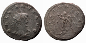 Gallienus. (264 AD) AR Antoninianus. (20mm, 2,49g) Antioch. Obv: GALLIENVS AVG. cuirassed bust of Gallienus right. Rev: VICTORIA AVG. 
Victoria walkin...