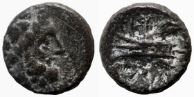 Phoenicia. Arados. (137-51 BC) Æ Bronze. (14mm, 3,33g) Obv: laureate head of Zeus right. Rev: galley-ram left.