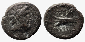 Phoenicia. Arados. (137-51 BC) Æ Bronze. (15mm, 3,68g) Obv: laureate head of Zeus right. Rev: galley-ram left.