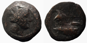 Phoenicia. Arados. (242-166 BC) Æ Bronze. (16mm, 3,09g) Obv: head of Tyche right. Rev: Athena standing left on prow.