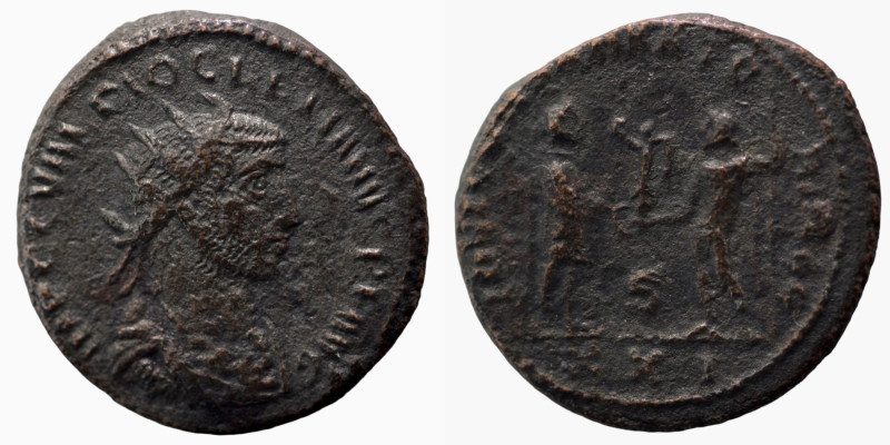 Diocletian. (285 AD). Æ Antoninian. (20mm, 3,87g) Antioch. Obv: IMP C C VAL DIOC...