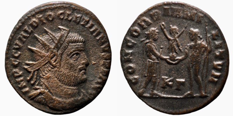 Diocletian. (285 AD). Æ Antoninian. (20mm, 2,34g) Antioch. Obv: IMP C C VAL DIOC...