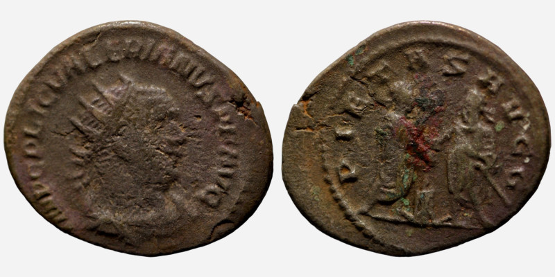 Valerian I. (256-258 AD). BI Antoninian. (20mm, 3,60g) Antioch. Obv: IMP C P LIC...