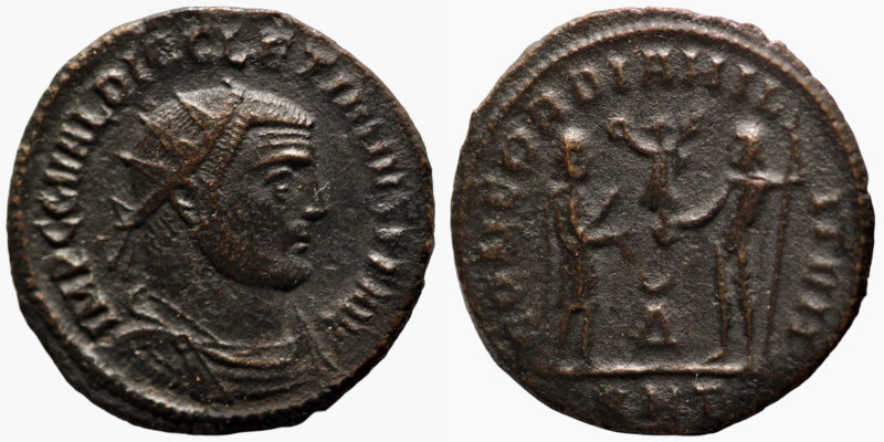 Diocletian. (285 AD). Æ Antoninian. (20mm, 2,65g) Antioch. Obv: IMP C C VAL DIOC...