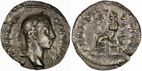 Severus Alexander. (228-231 AD). Denar. (18mm, 2,49g) Rome. Obv: IMP SEV ALEXAND AVG. laureate bust of Severus Alexander right. Rev: FIDES MILITVM. Fi...