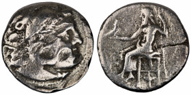 Alexander the Great. (336-323 BC) AR Drachm. (17mm, 3,94g) Obv: head of Alexander the great right. Rev: sitting Zeus holding eagle and scepter.