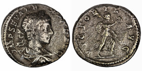 Severus Alexander. (228-231 AD). Denar. (17mm, 3,14g) Rome. Obv: IMP C M AVR SEV ALEXAND AVG. laureate bust of Severus Alexander right. Rev: VICTORIA ...