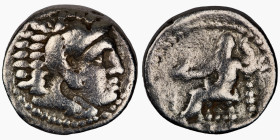 Alexander the Great. (336-323 BC) AR Drachm. (16mm, 4,07g) Obv: head of Alexander the great right. Rev: sitting Zeus holding eagle and scepter.