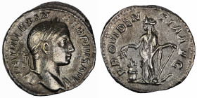 Severus Alexander. (231-235 AD). Denar. (18mm, 3,59g) Rome. Obv: IMP C M AVR SEV ALEXAND AVG. laureate bust of Severus Alexander right. Rev: PROVIDENT...