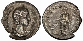 Julia Mamaea. (232 AD). Denar. (18mm, 2,52g). Rome. Obv: IVLIA MAMAEA AVG. draped bust of Julia Mamaea right. Rev: FECVND AVGVSTAE. Fecunditas standin...