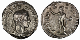 Severus Alexander. (230 AD). Denar. (19mm, 2,75g) Rome. Obv: IMP SEV ALEXAND AVG. laureate bust of Severus Alexander right. Rev: P M TR P VIIII COS II...