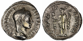 Severus Alexander. (228-231 AD). Denar. (19mm, 2,07g) Rome. Obv: IMP SEV ALEXAND AVG. laureate bust of Severus Alexander right. Rev: FIDES MILITVM. Fi...